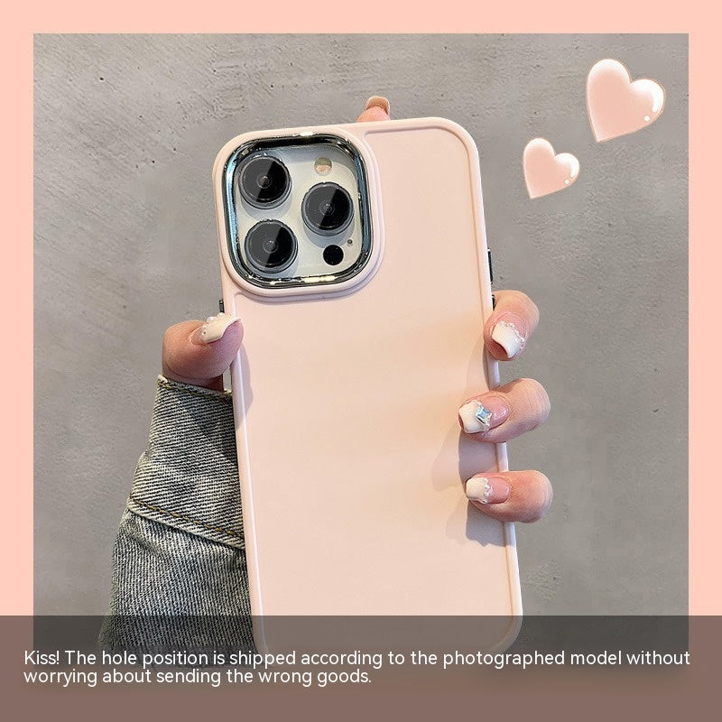 iPhone 15 Silicone Metal Lens Case