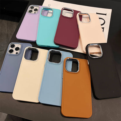 iPhone 15 Silicone Metal Lens Case